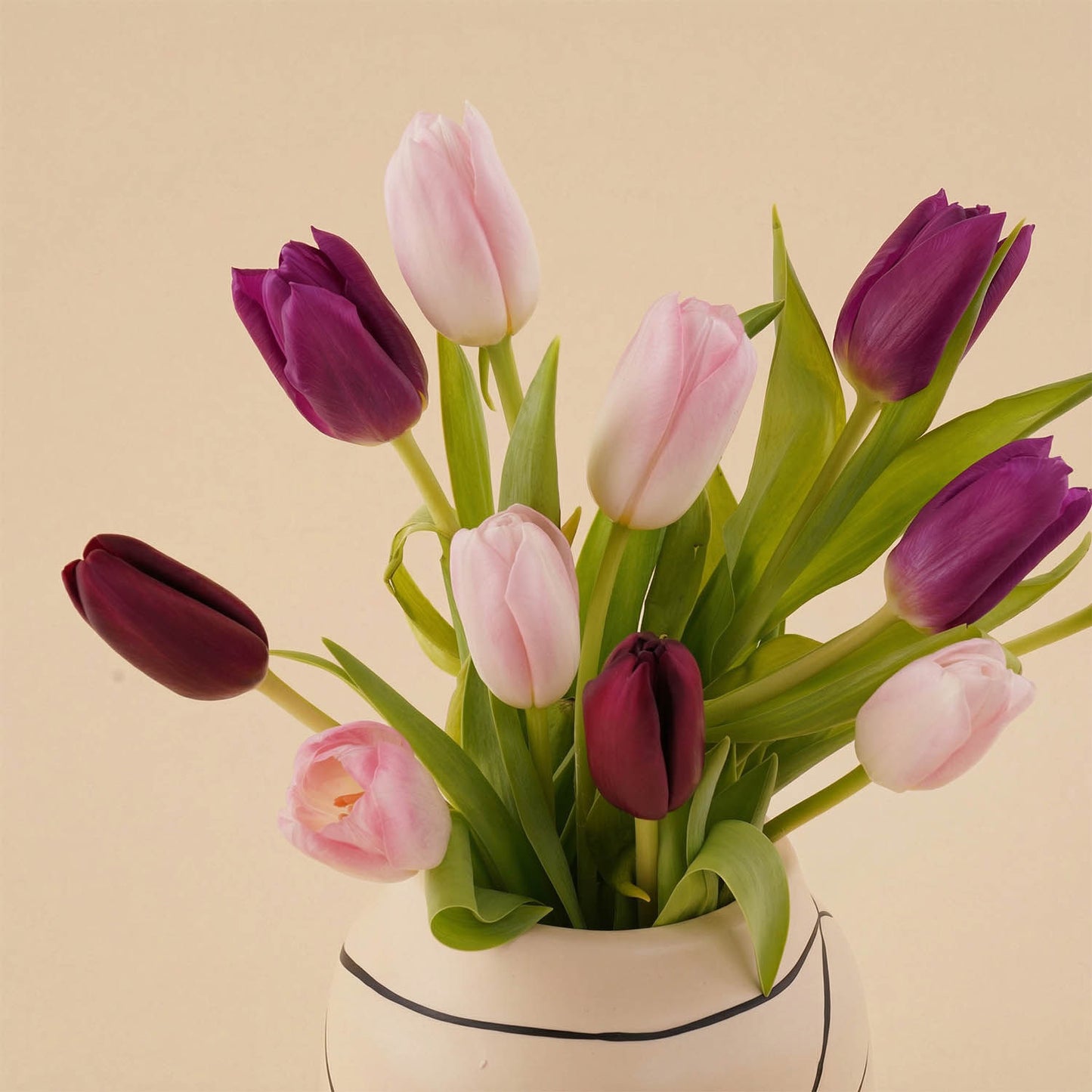Pink & Purple Tulip Vase