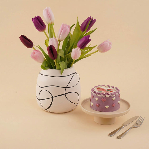 Pink & Purple Tulip Vase