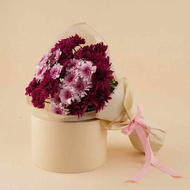 Chrysanthemums Flower Bouquet Gift Set for Her