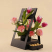 Pink Flower Stand with Chocolates