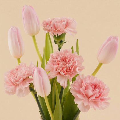 Pink Tulips & Carnations Vase