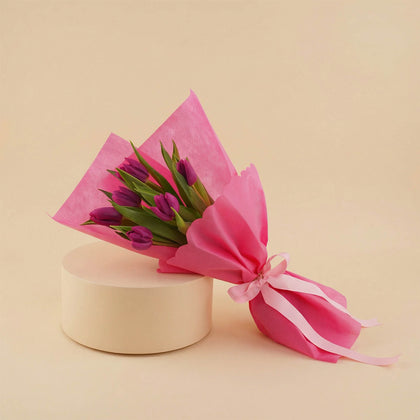 Purple Tulip Bouquet For Mom
