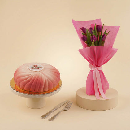 Purple Tulip Bouquet For Mom