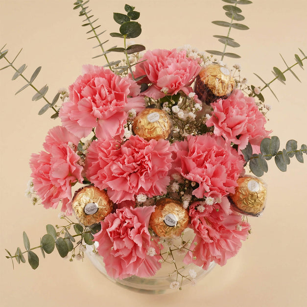 حلا المشاعر | قرنفل وردي مع شوكولاتة