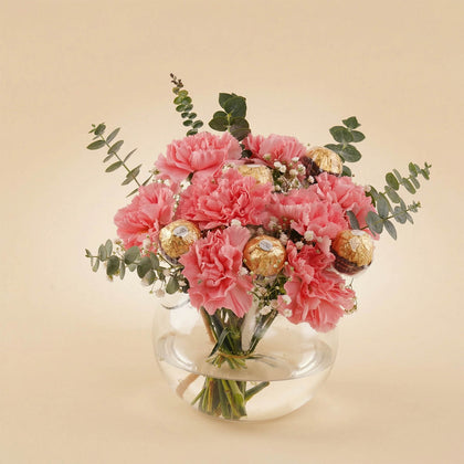 حلا المشاعر | قرنفل وردي مع شوكولاتة