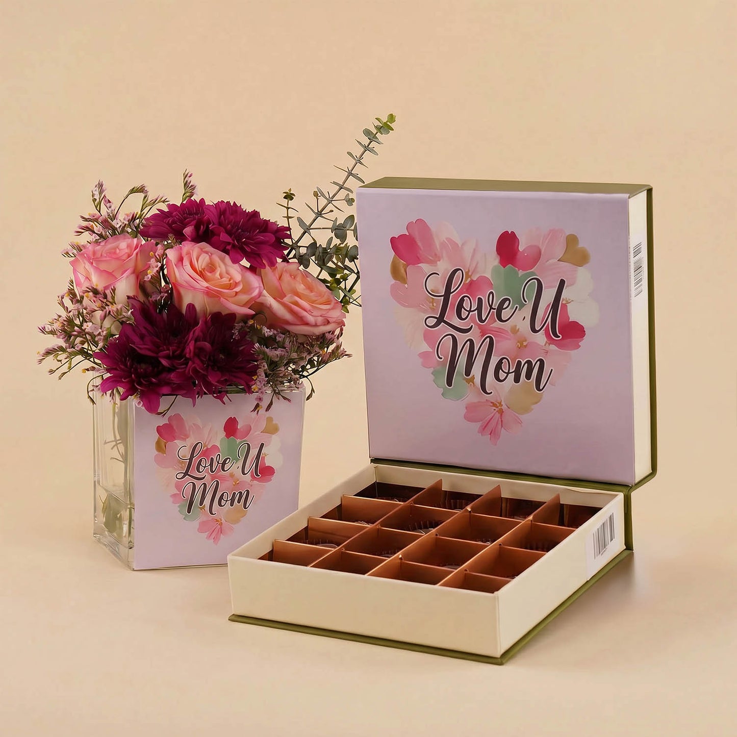 Warm Hugs Flower Vase n Chocolates for Mom