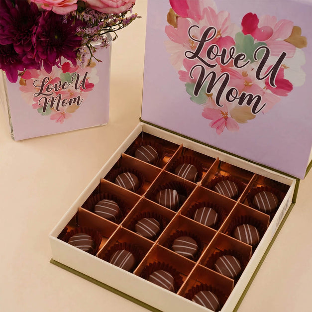 Warm Hugs Flower Vase n Chocolates for Mom