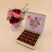 Warm Hugs Flower Vase n Chocolates for Mom