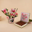Customized Mothers Day Flower Vase with Chocolate