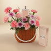 Pink Carnation Basket with Idole Le Grand Parfum For Women