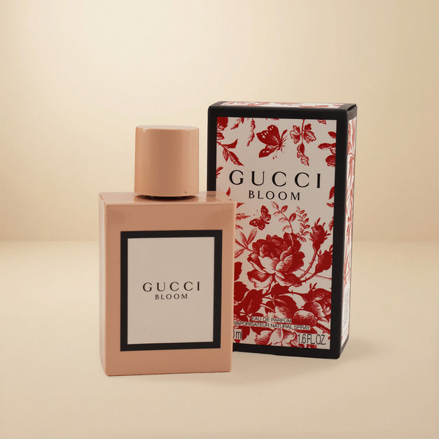 Gucci Bloom Perfume For Her with Pink Flowers Vase