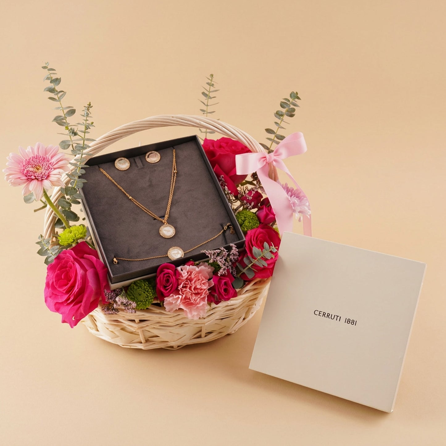 Cerruti 1881 Butterfly Jewelry Set & Flower Basket