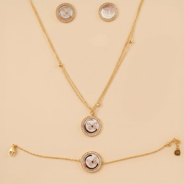 Cerruti 1881 Butterfly Jewelry Set & Flower Basket