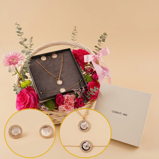 Cerruti 1881 Butterfly Jewelry Set & Flower Basket