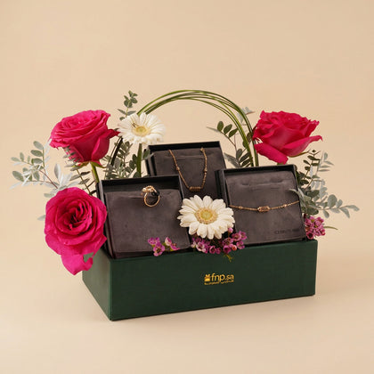 طقم مجوهرات شيروتي مع ورد جوري وجربيرا