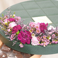 Flowers With Bostani Chocolate Leathered Box Big Size 