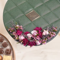 Flowers With Bostani Chocolate Leathered Box Big Size 