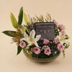 Lily & Purple Rose Arrangement with Cerruti Necklace
