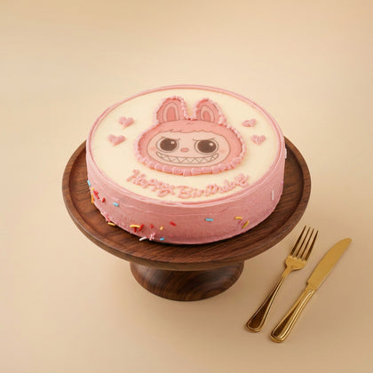 Pink Sweet Labubu Birthday Cake