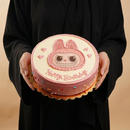 Pink Sweet Labubu Birthday Cake