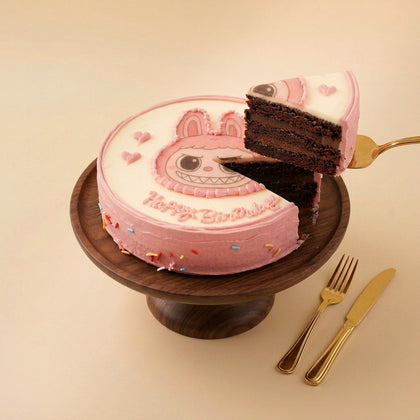 Pink Sweet Labubu Birthday Cake