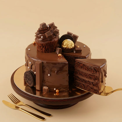 كيكة شوكولاتة بلمسات روشيه