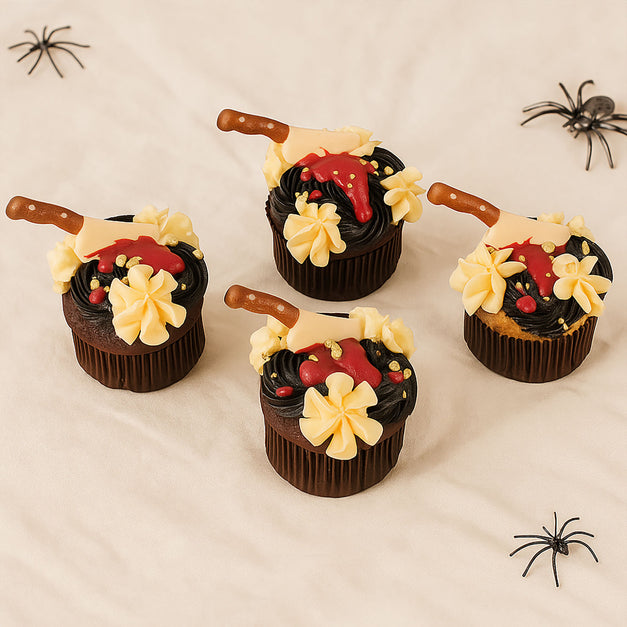 Chocolate  Halloween Cupcakes 4 Pieces