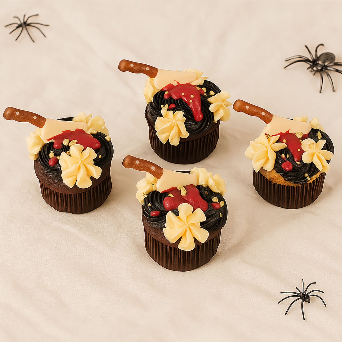 Chocolate  Halloween Cupcakes 4 Pieces