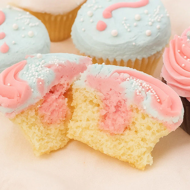 Swirl & Question Mark Red Velvet Cupcakes Set Of 16