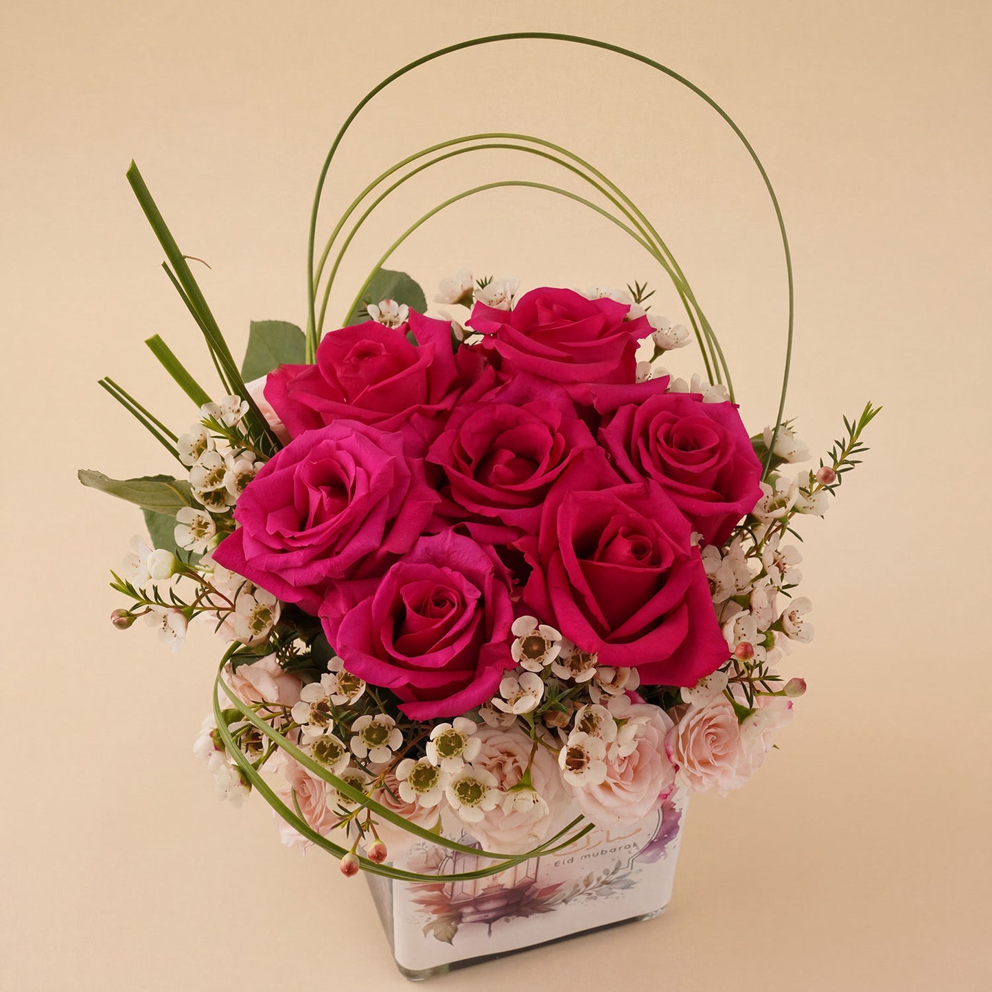 Eid Joy Dark Pink Roses Vase
