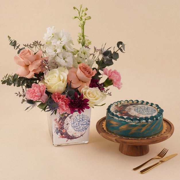 Eid Joy Set | Chocolate Cake & Flower Vase