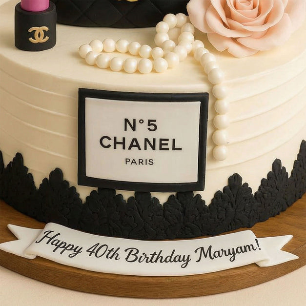 Ladies Birthday Chanel Theme Cake