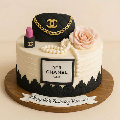 Ladies Birthday Chanel Theme Cake