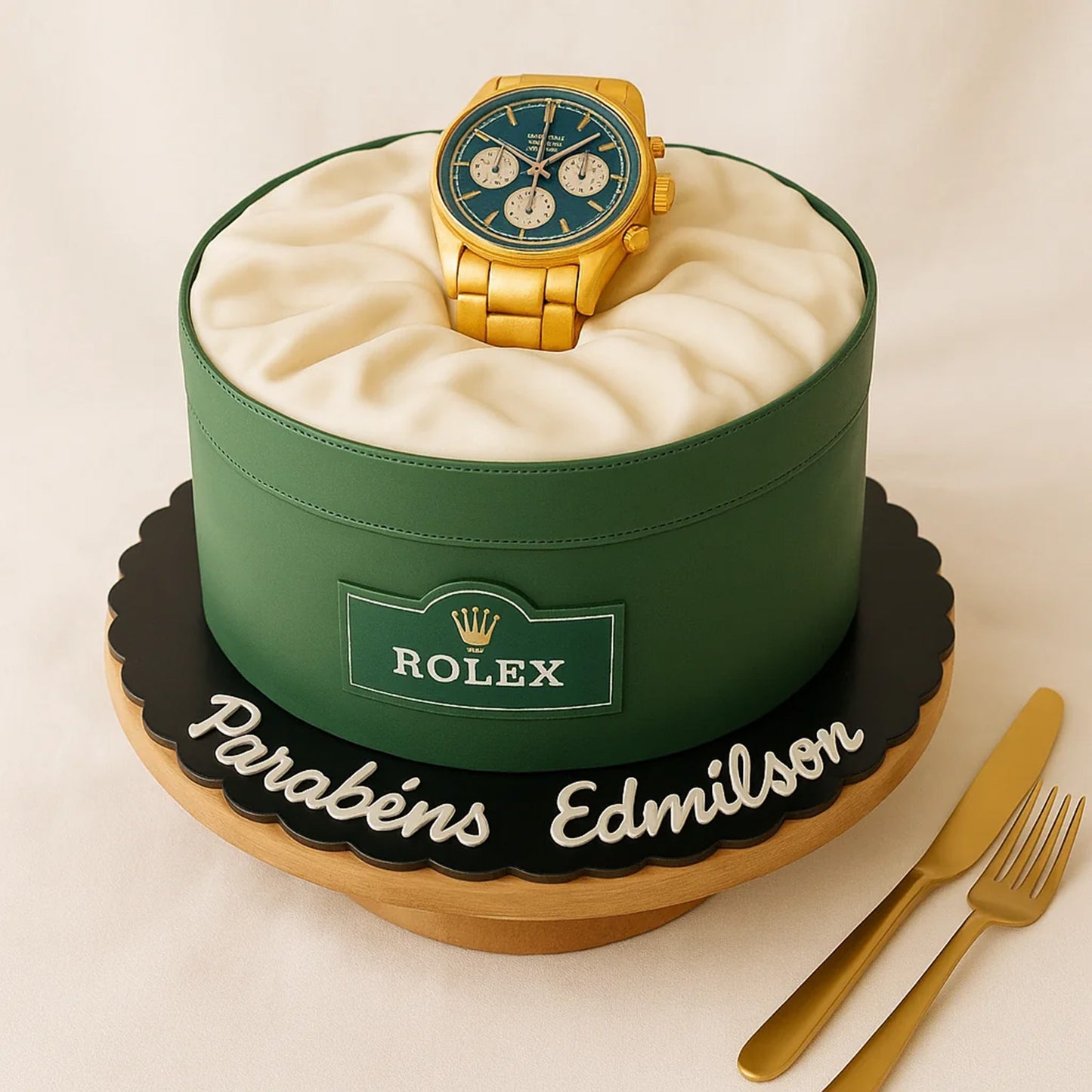 Rolex Watch Name Customized Cake