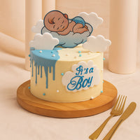 كيك مواليد طفلي الوديع | لون أزرق