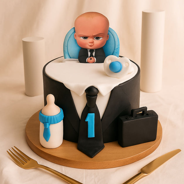 كيك عيد الميلاد الأول تصميم بيبي بوص