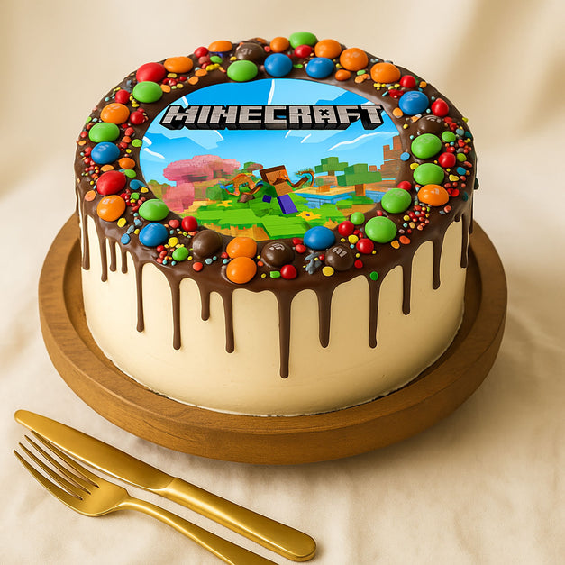 كيك أطفال ماين كرافت بصوص الشوكولاتة