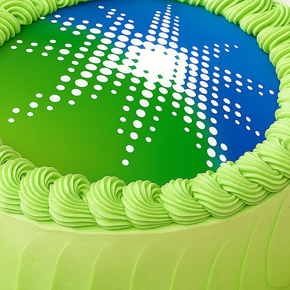 Aramco Logo Creamy Green Cake