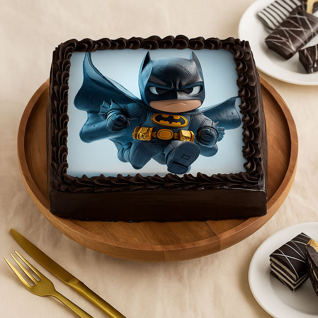 Batman Theme Chocolate Square Cake