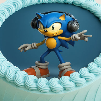 Sonic Theme Kids Cake
