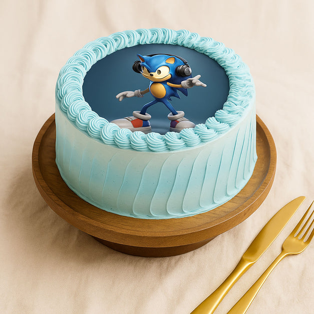 Sonic Theme Kids Cake