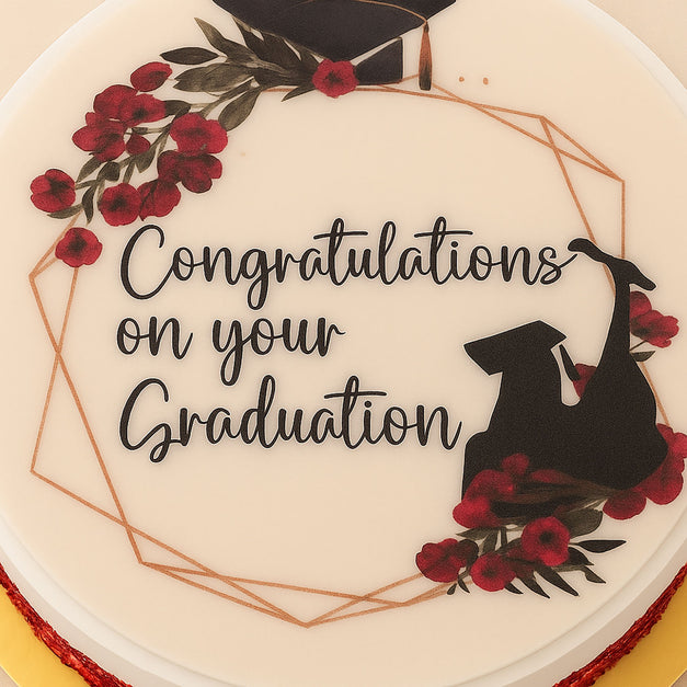Mubarak Graduation Red Velvet Cake