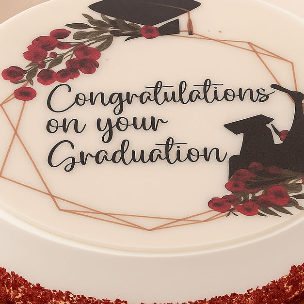 Mubarak Graduation Red Velvet Cake
