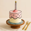2D Pink Candle First Birthday Cake