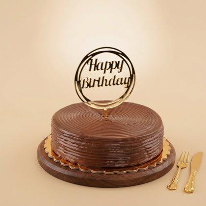 كيك عيد ميلاد أمنيات ذهبية