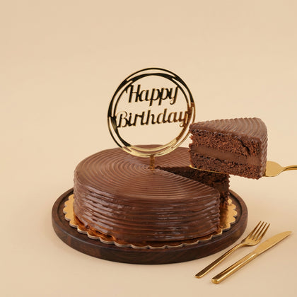 كيك عيد ميلاد أمنيات ذهبية