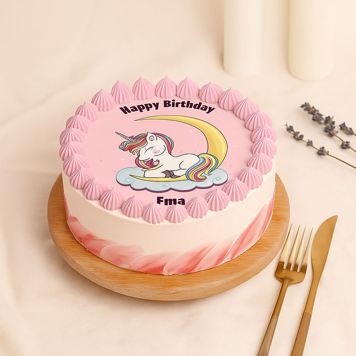 Pink Unicorn Kids Birthday Cake