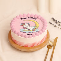 Pink Unicorn Kids Birthday Cake