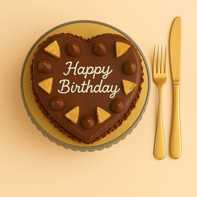 Heart-shaped Birthday Chocolate Cake