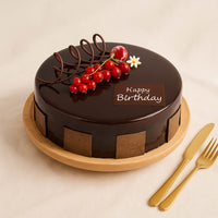 Chocolate Birthday Cake with Cherries